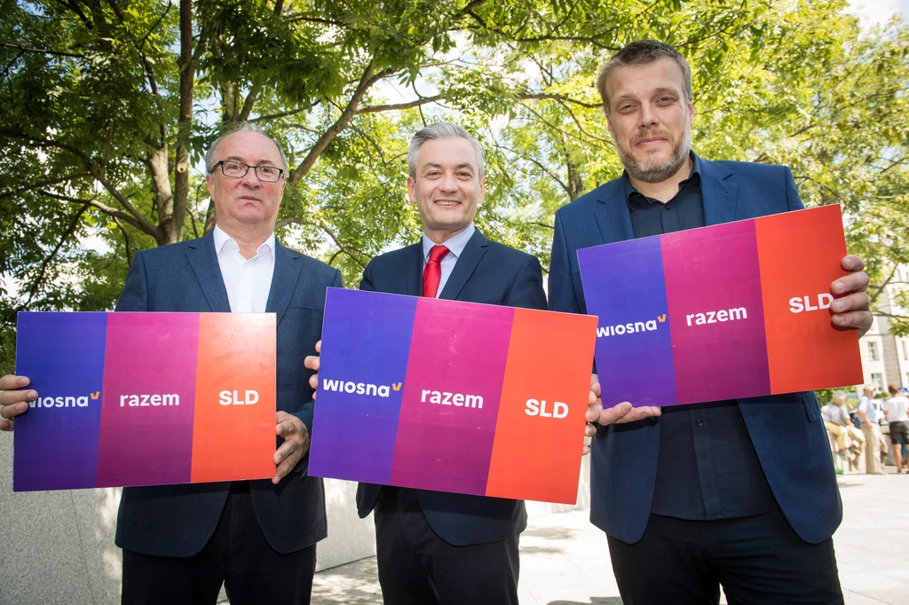 Włodzimierz Czarzasty, Robert Biedroń i Adrian Zandberg Włodzimierz Czarzasty, Robert Biedroń i Adrian Zandberg