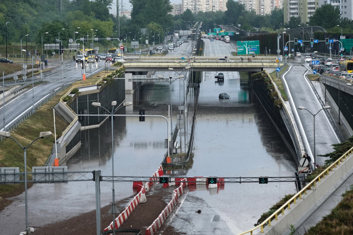 Zalany tunel w Katowicach