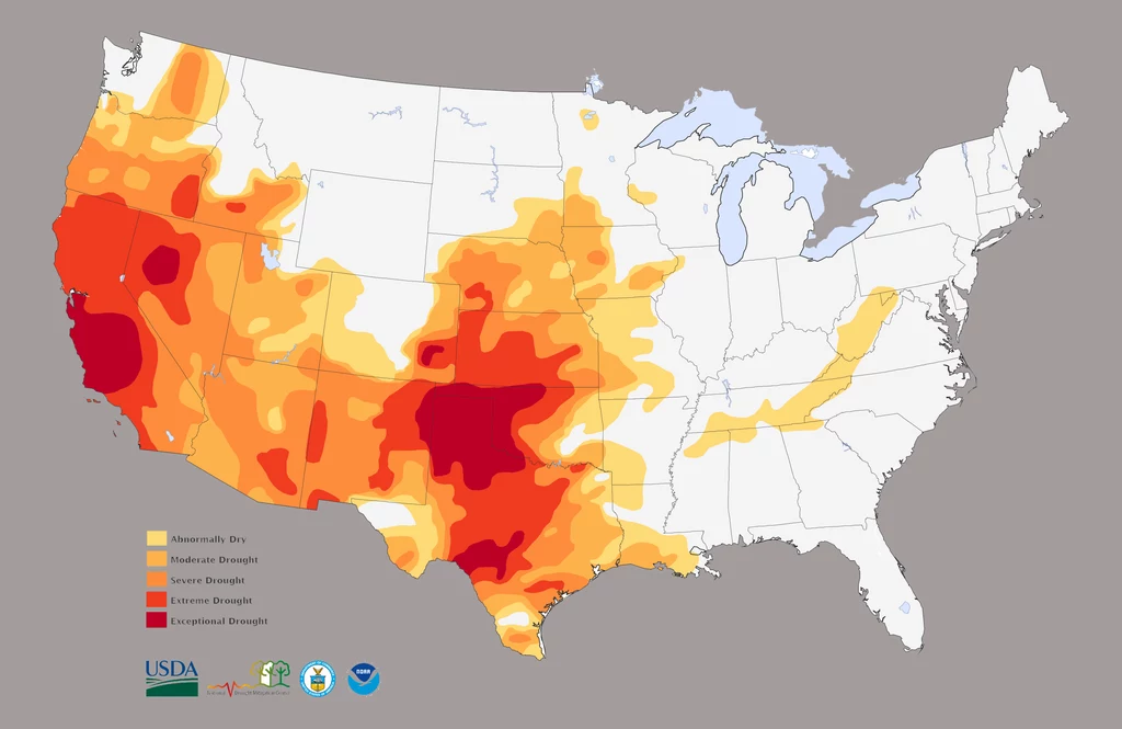Zmiany klimatu mogą powodować ekstremalne susze w Ameryce