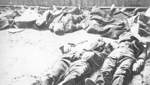 Polscy cywile zamordowani na warszawskiej Woli (fot. Miasto Nieujarzmione, Warszawa: Iskry, 1957)