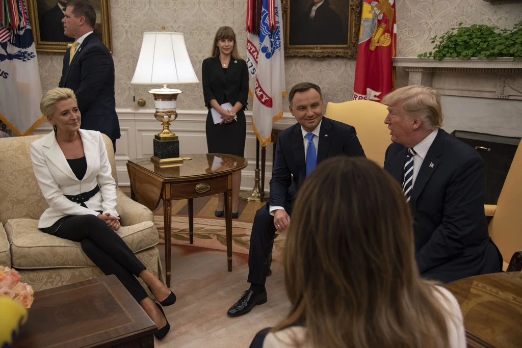 Agata Kornhauser-Duda, Andrzej Duda, Donald Trump Agata Kornhauser-Duda, Andrzej Duda, Donald Trump