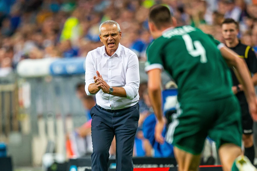 Trener Vitezslav Laviczka podczas meczu z Lechem Poznań Trener Vitezslav Laviczka podczas meczu z Lechem Poznań