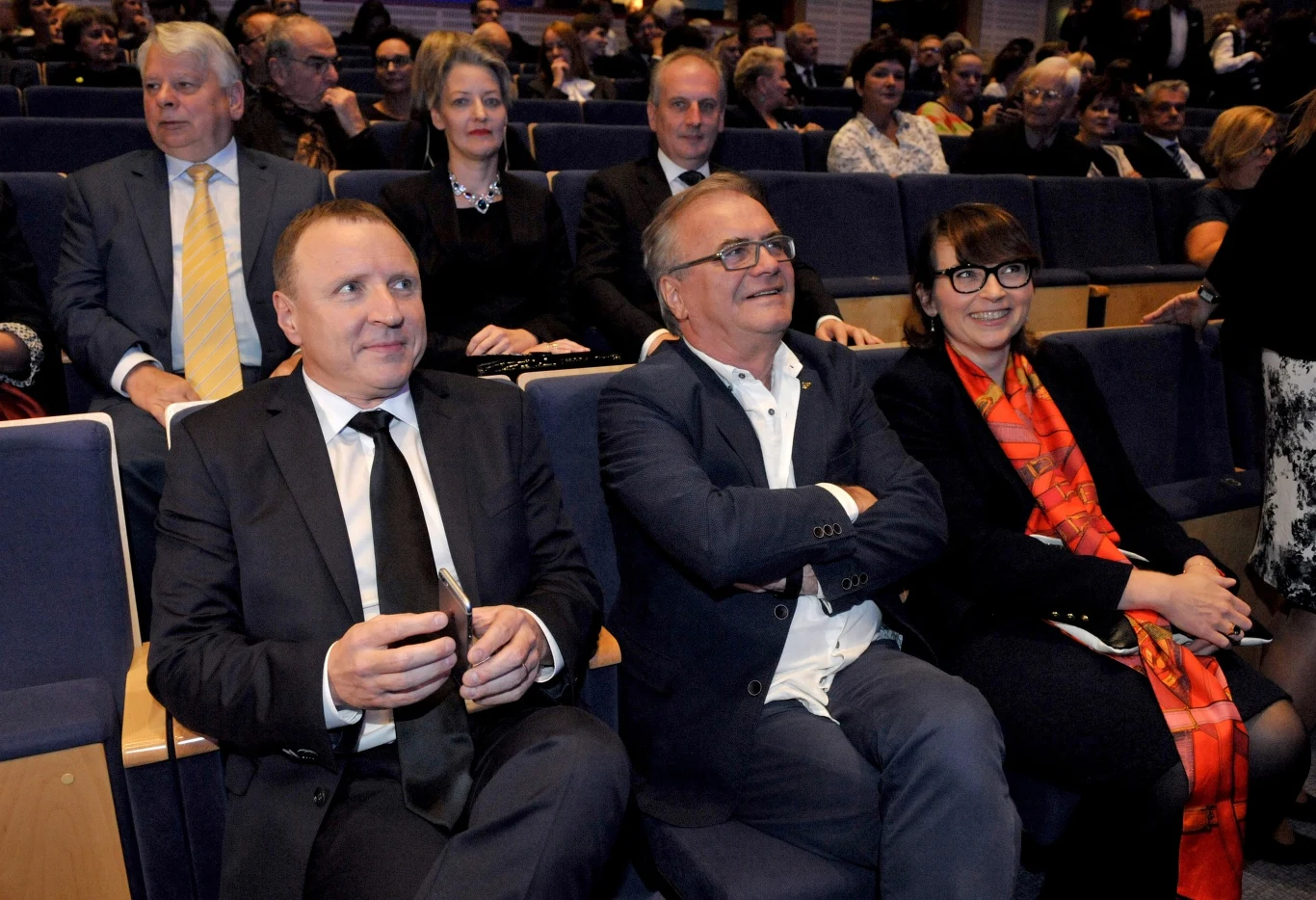 Jacek Kurski i Jacek Bromski podczas 41. Festiwalu Polskich Filmów fabularnych w Gdyni