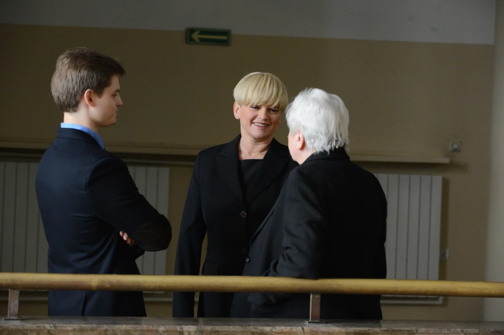 Katarzyna Figura z synem i mamą