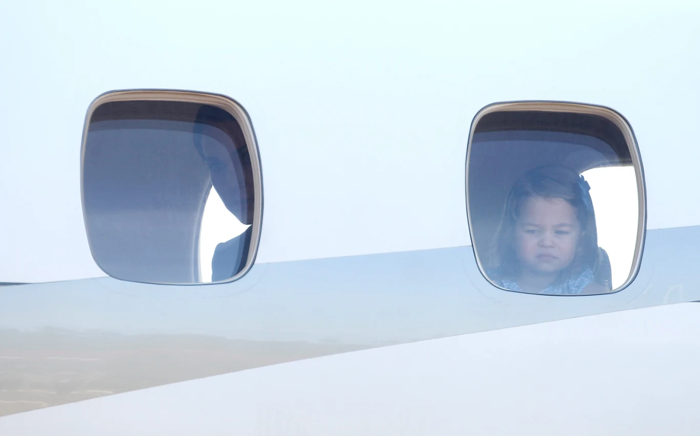 Księżniczka Charlotte w samolocie 