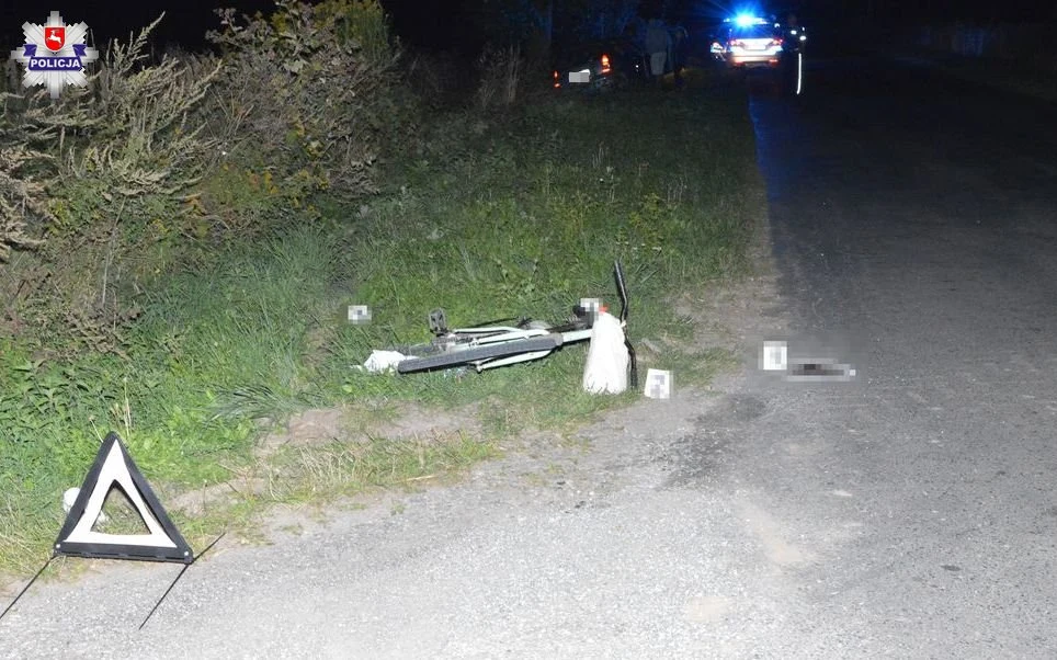 Miejsce zderzenia rowerzysty z citroenem