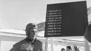 Egon Zimmerman podczas Zimowych Igrzysk Olimpijskich w Innsbrucku w 1964 roku