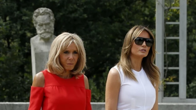 Brigitte Macron  i Melania Trump, fot. Regis Duvignau