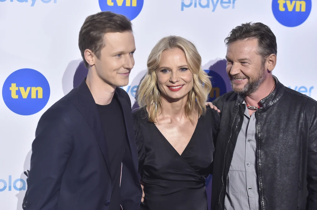 "Chyłka": Filip Pławiak, Magdalena Cielecka i Ireneusz Czop na prezentacji jesiennej ramówki TVN "Chyłka": Filip Pławiak, Magdalena Cielecka i Ireneusz Czop na prezentacji jesiennej ramówki TVN