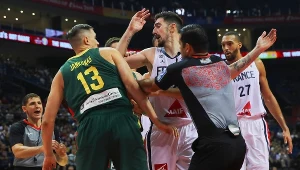 Kadr z meczu Francja - Litwa