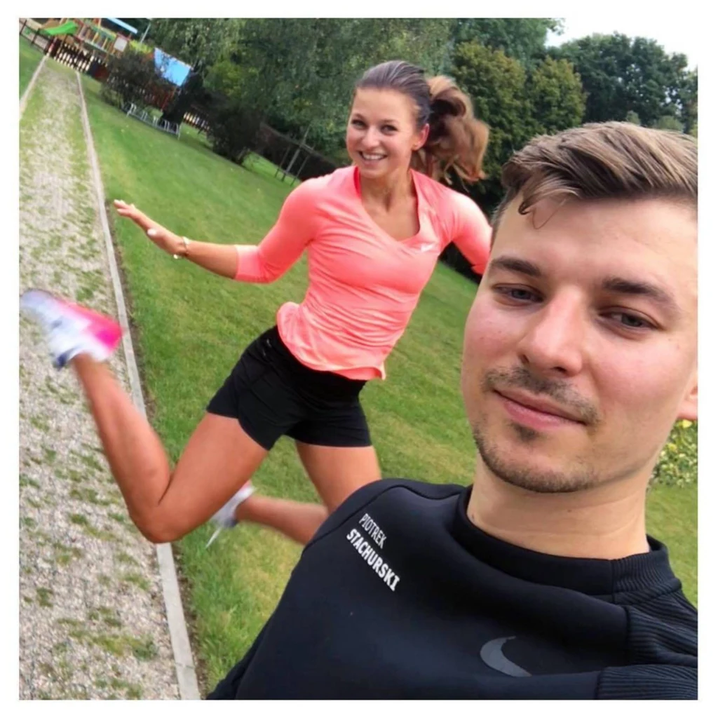 Anna Lewandowska z bratem Anna Lewandowska z bratem