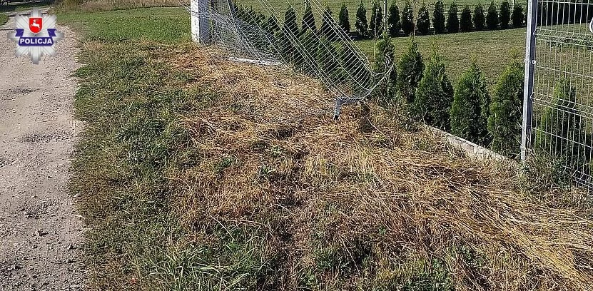 Kierowca uderzył w ogrodzenie