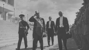 Złożenie listów uwierzytelniających prezydentowi Turcji Mustafie Kemalowi Ataturkowi przez ambasadora Polski w Turcji Michała Sokolnickiego. Zdjęcie z 1936 roku