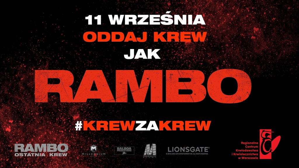 Plakat promujący akcję #KrewZaKrew