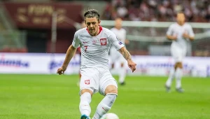 Dawid Kownacki podczas meczu Polska - Austria