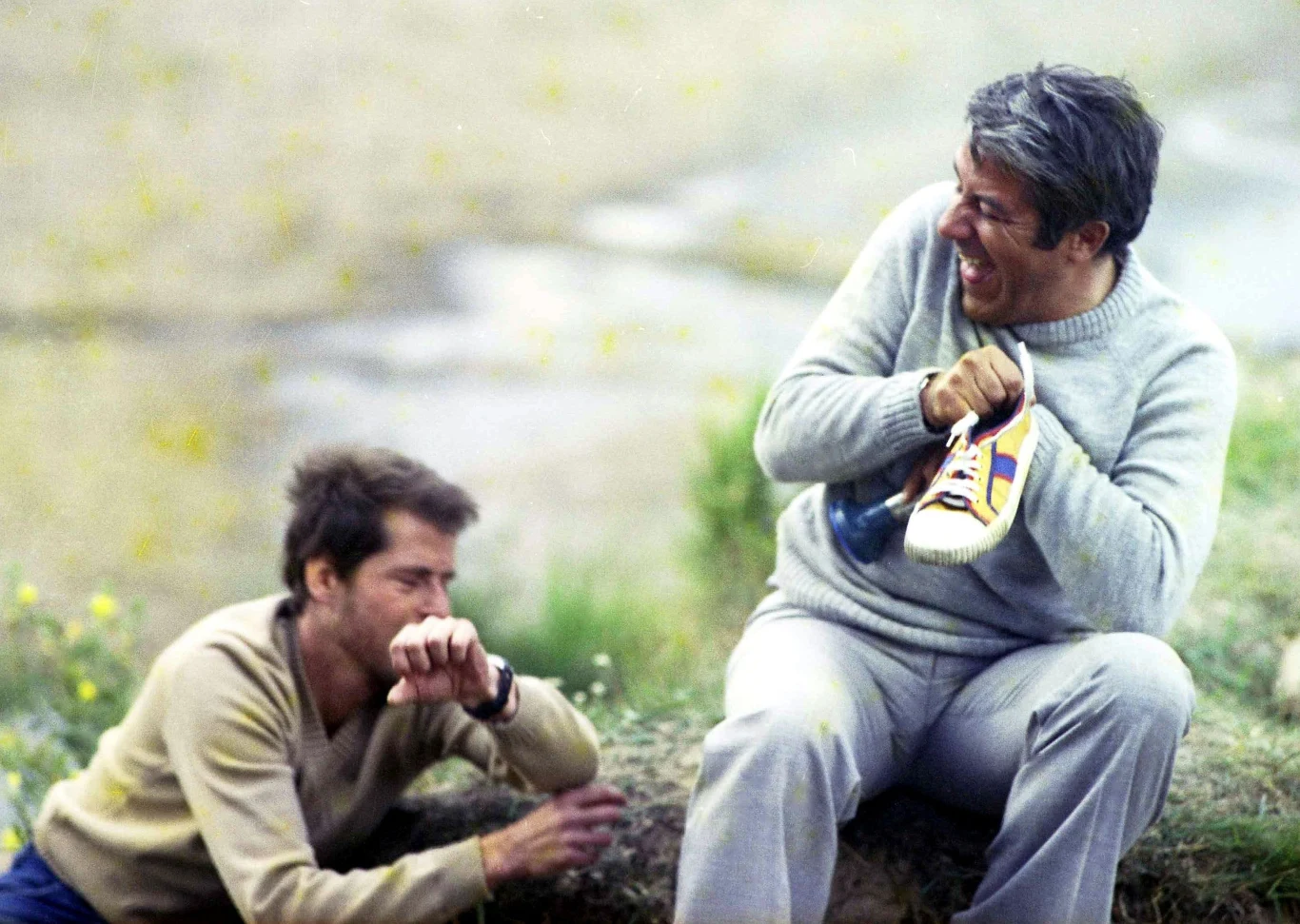 Zbigniew Zapasiewicz i Piotr Garlicki w filmie Krzysztofa Zanussiego "Barwy ochronne" (1976)