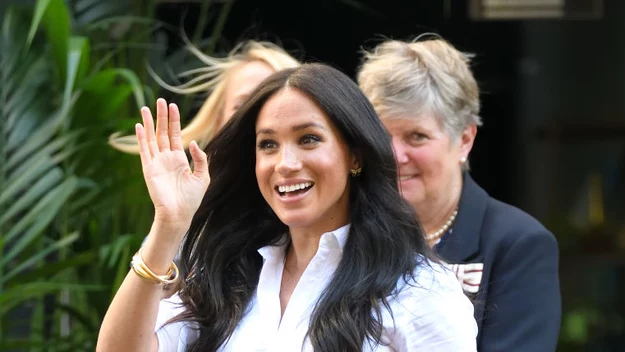 Księżna Meghan na premierze swojej kapsułowej kolekcji ubrań na  Oxford Street w Londynie