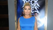 Katarzyna Skrzynecka na premierze  musicalu "Rock of Ages" w warszawskim Teatrze Syrena.