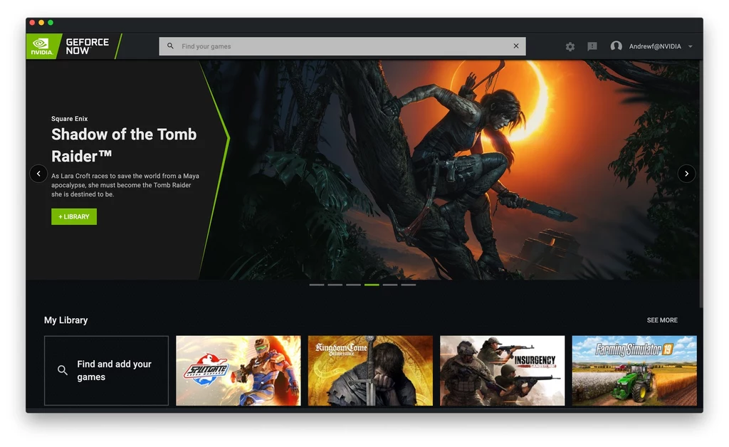 Każda obsługiwana gra otrzymała także szczegółowy opis zawierający m.in. informacje o potrzebie wykorzystania kontrolera. Użytkownicy usługi GeForce NOW mogą korzystać z najnowszej wersji, ponownie uruchamiając aplikację lub pobierając ją i instalując ponownie Każda obsługiwana gra otrzymała także szczegółowy opis zawierający m.in. informacje o potrzebie wykorzystania kontrolera. Użytkownicy usługi GeForce NOW mogą korzystać z najnowszej wersji, ponownie uruchamiając aplikację lub pobierając ją i instalując ponownie