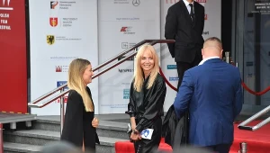 Agnieszka Woźniak-Starak na premierze filmu "Ukryta gra" na festiwalu w Gdyni