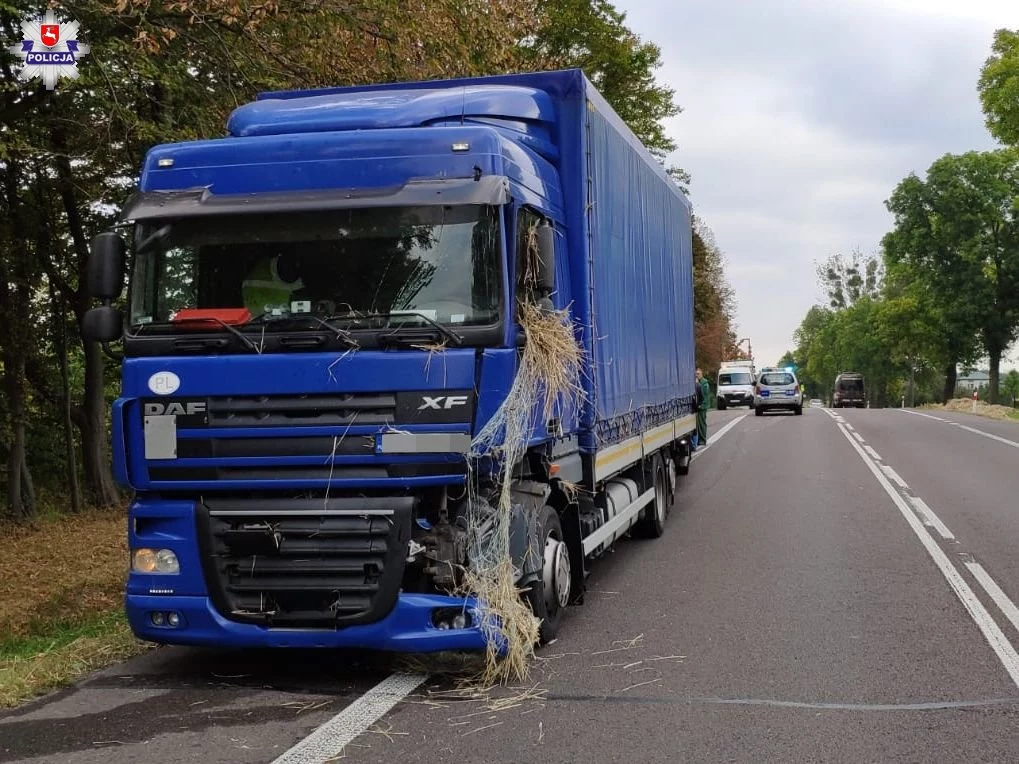 Kierowca tej ciężarówki trafił do szpitala