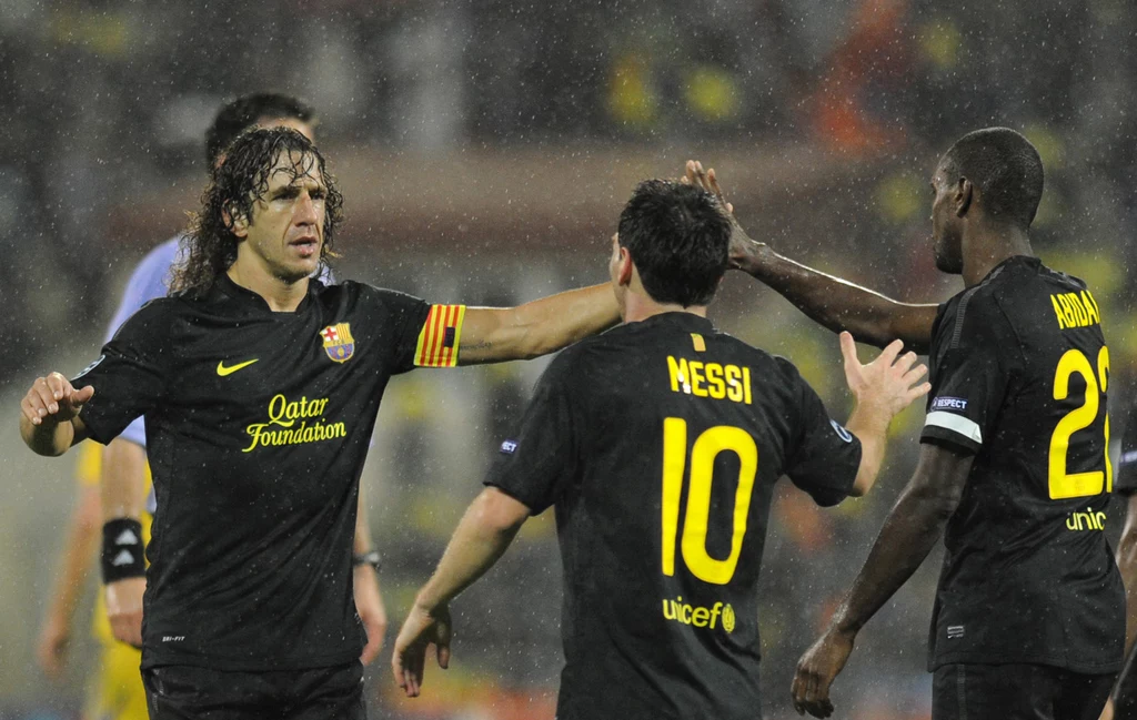 Carles Puyol celebruje gola zdobytego w barwach FC Barcelona Carles Puyol celebruje gola zdobytego w barwach FC Barcelona