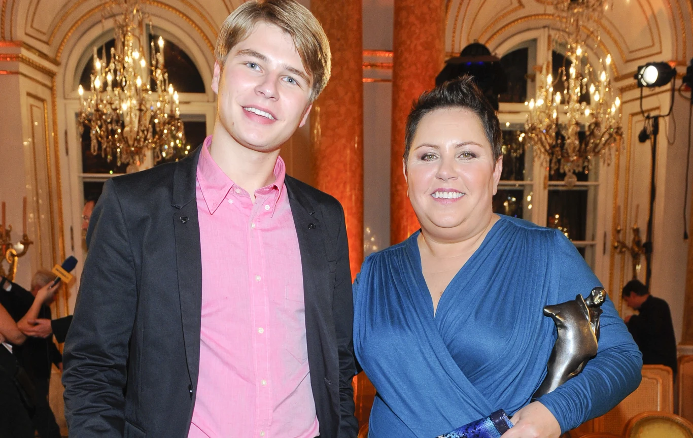 Dorota Wellman z synem Dorota Wellman z synem