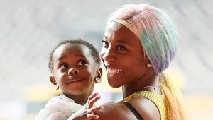Shelly-Ann Fraser-Pryce z synkiem Zyonem
