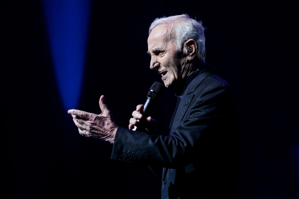 Charles Aznavour do ostatnich chwil był aktywny na scenie - zdjęcie z 20 kwietnia 2018 r.