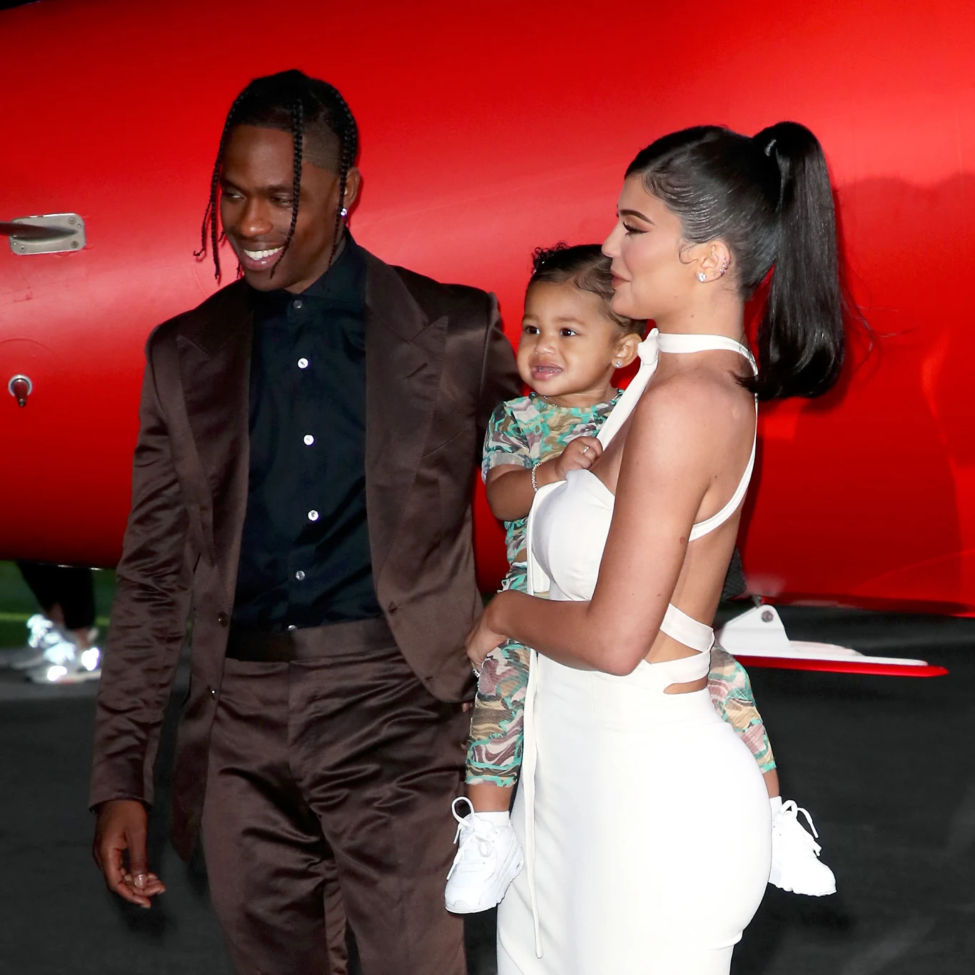 Kylie Jenner, Stormi Jenner i Travis Scott Kylie Jenner, Stormi Jenner i Travis Scott
