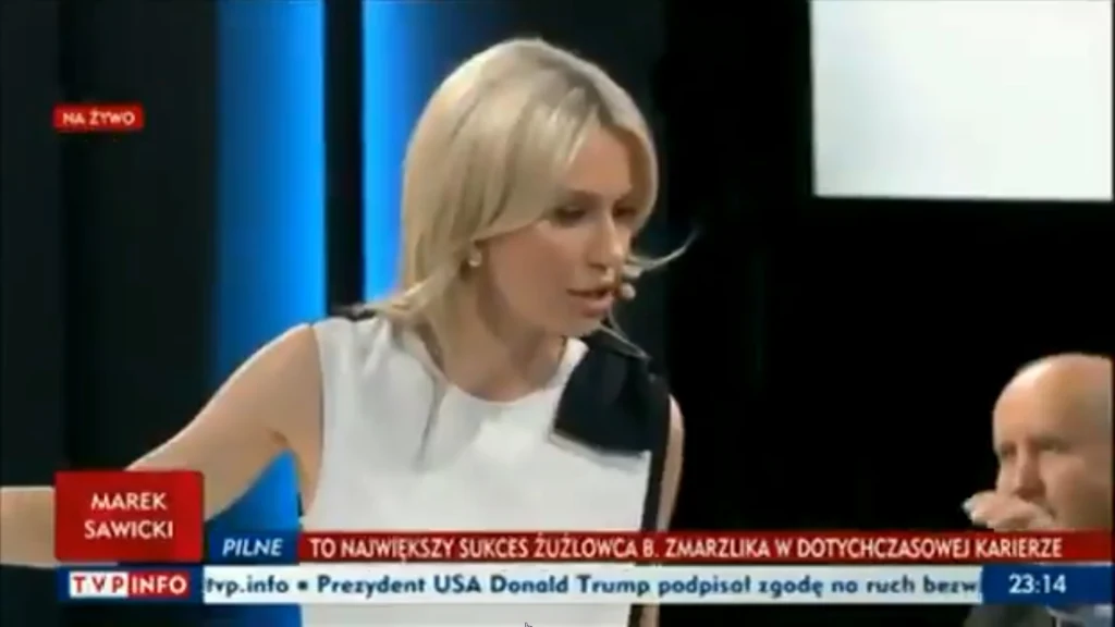Magda Ogórek zaczęła krzyczeć na wizji, fot. screen z programu TVP Magda Ogórek zaczęła krzyczeć na wizji, fot. screen z programu TVP