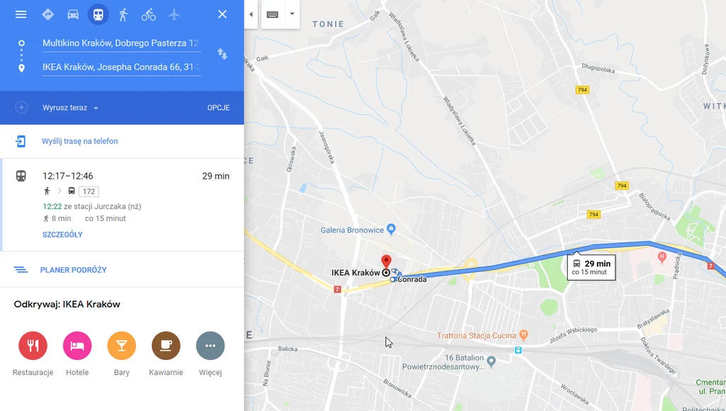 Z Google Maps trafisz do celu.