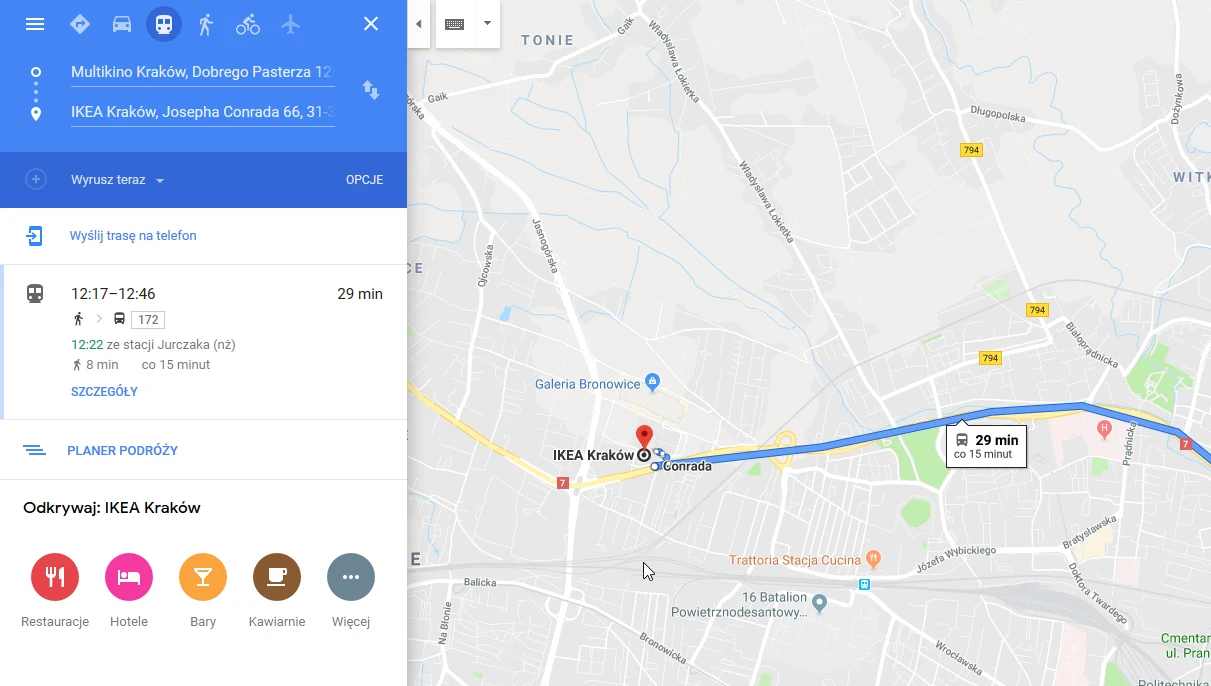 Z Google Maps trafisz do celu.