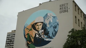 Mural we Wrocławiu poświęcony Wandzie Rutkiewicz