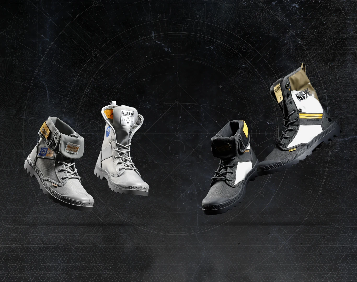 W skład kolekcji wchodzą dwa modele w stylu Pampa Baggy - PAMPA BAGGY LUNAR CREW oraz PAMPA BAGGY TAIKONAUT. Na każdej parze umieszczony został charakterystyczny symbol Destiny oraz motywy z opuszczonych laboratoriów naukowych i statków kolonizacyjnych ze Złotego Wieku. Na butach znajduje się też logo Pierwszego Światła, księżycowej budowli z Destiny, wypisane chińskimi znakami 曙光 (Shǔguāng) oznaczającymi „Świt ” oraz „Pierwsze Światło”. 