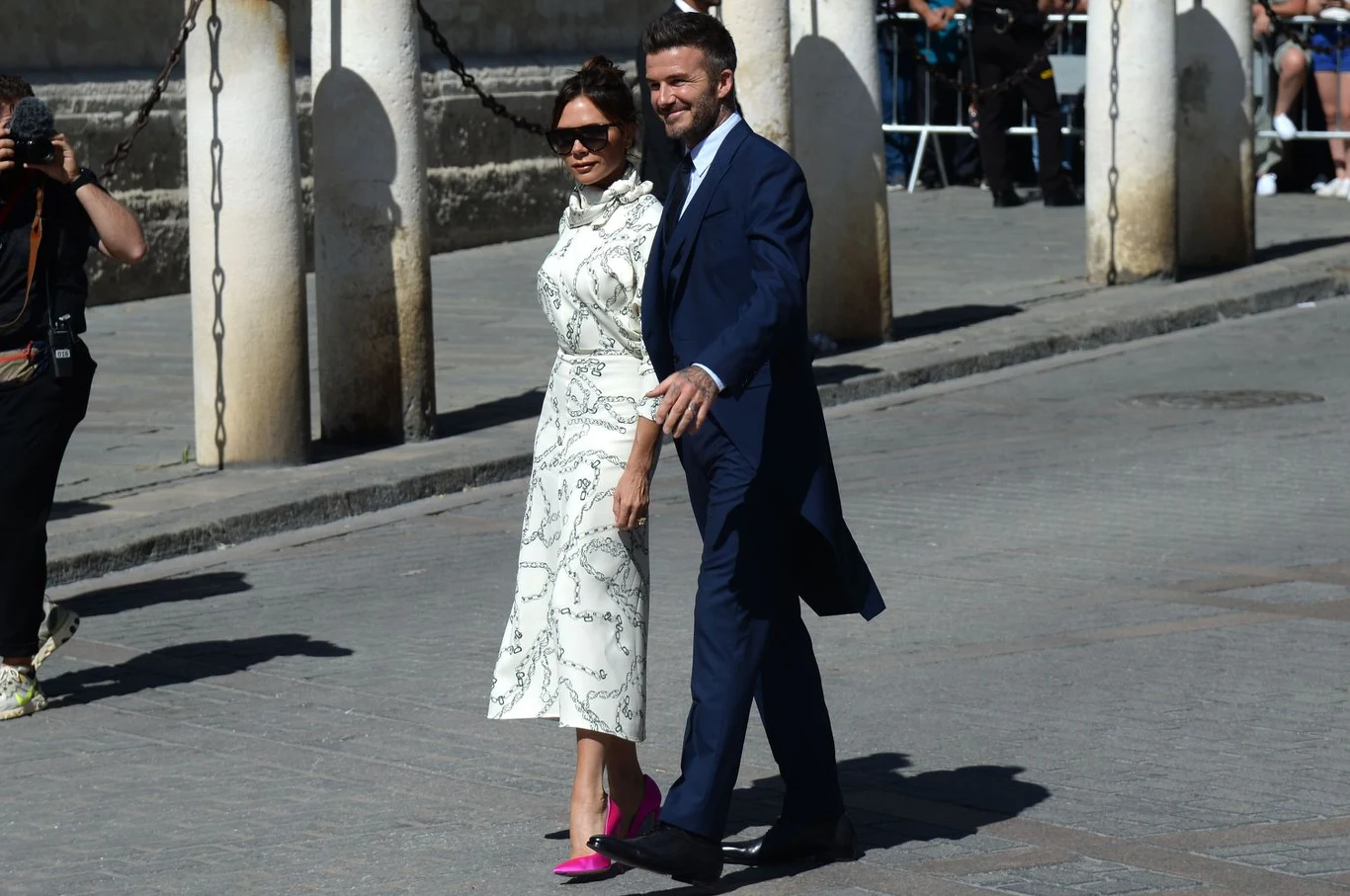 David i Victoria Beckham na ślubie Sergio Ramosa David i Victoria Beckham na ślubie Sergio Ramosa