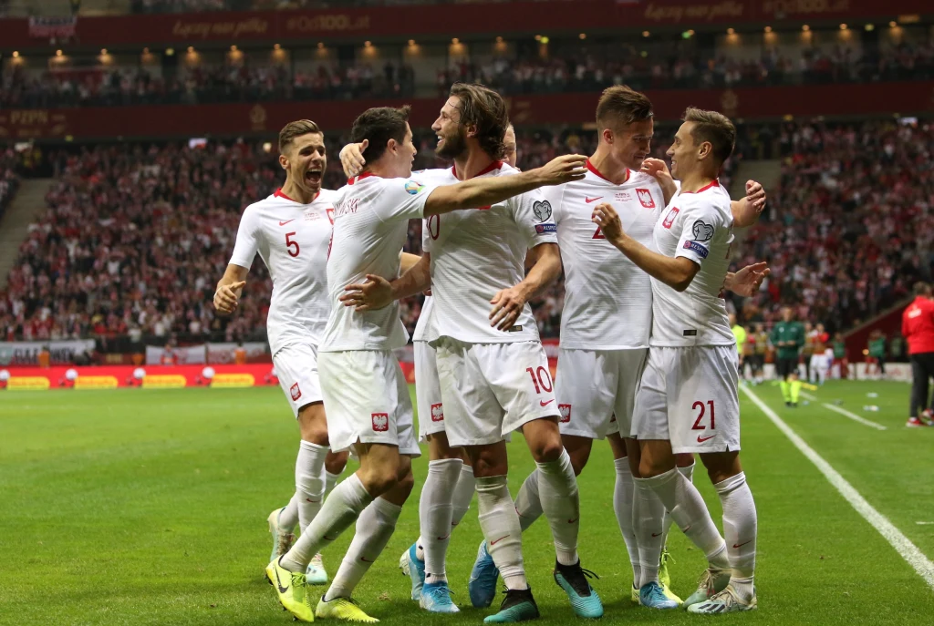 Radość polskich piłkarzy Radość polskich piłkarzy