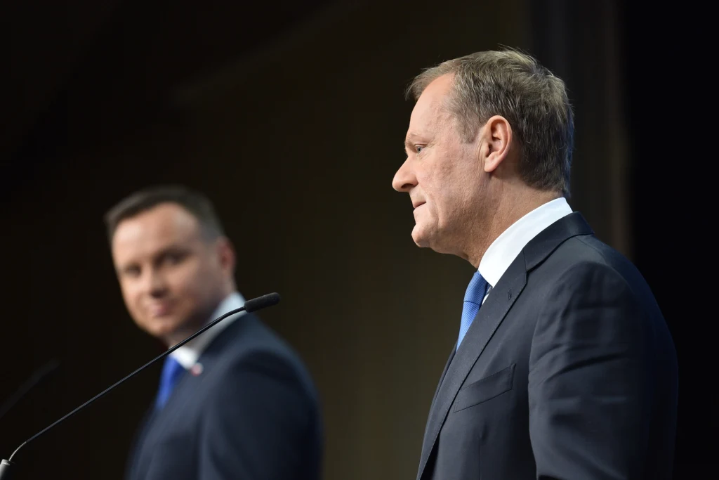 Prezydent Andrzej Duda i Donald Tusk