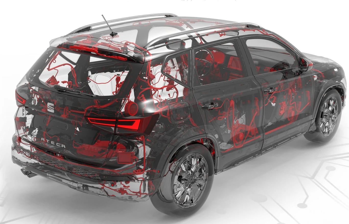 W niektórych autach SEAT-a zaszyto przewody o długości 2,2 km i masie 40 kg 