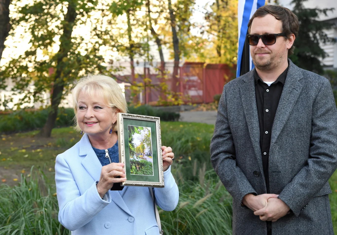 Aktorka Magdalena Zawadzka-Holoubek (L) i Jan Holoubek (P)