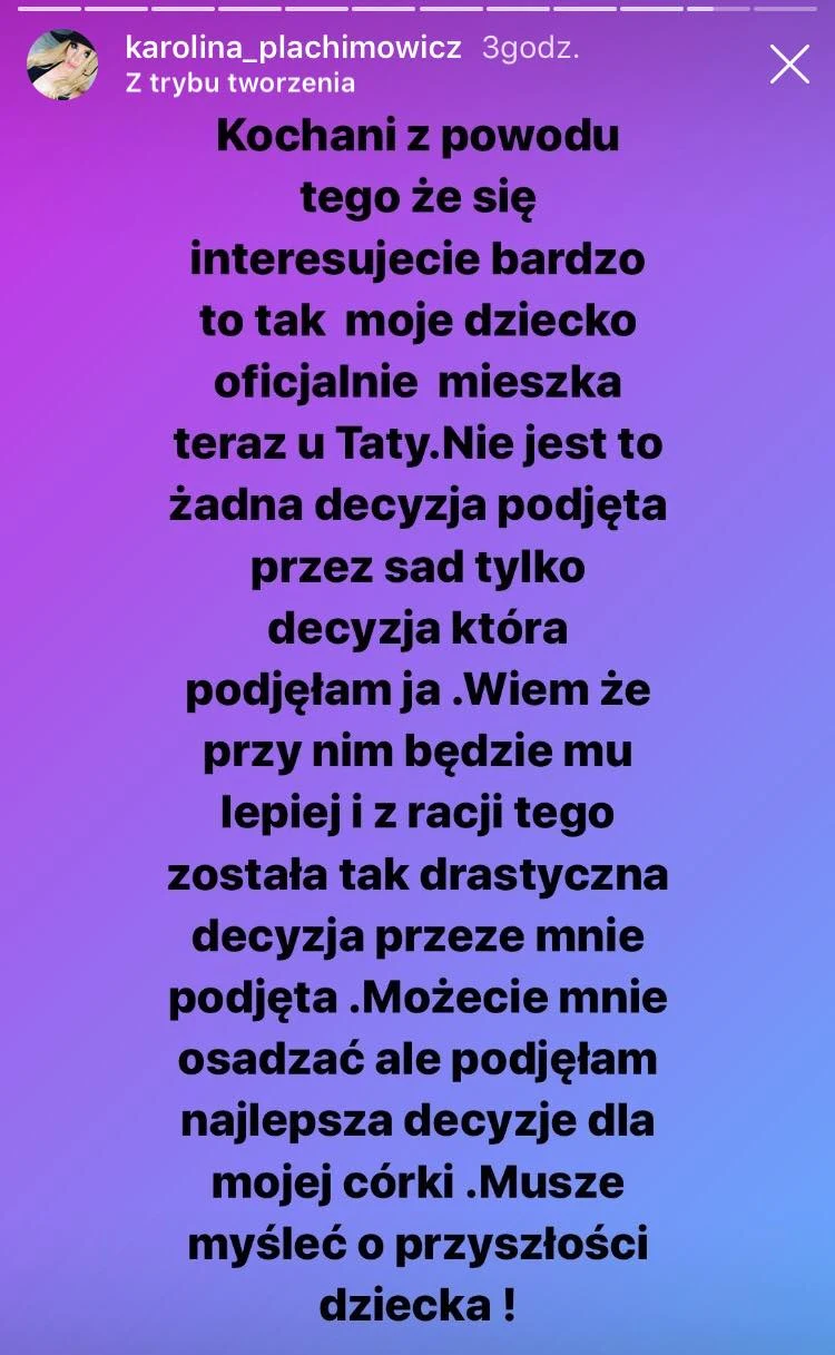 Karolina Plamichowicz wyjawiła prawdę na Instagramie Karolina Plamichowicz wyjawiła prawdę na Instagramie