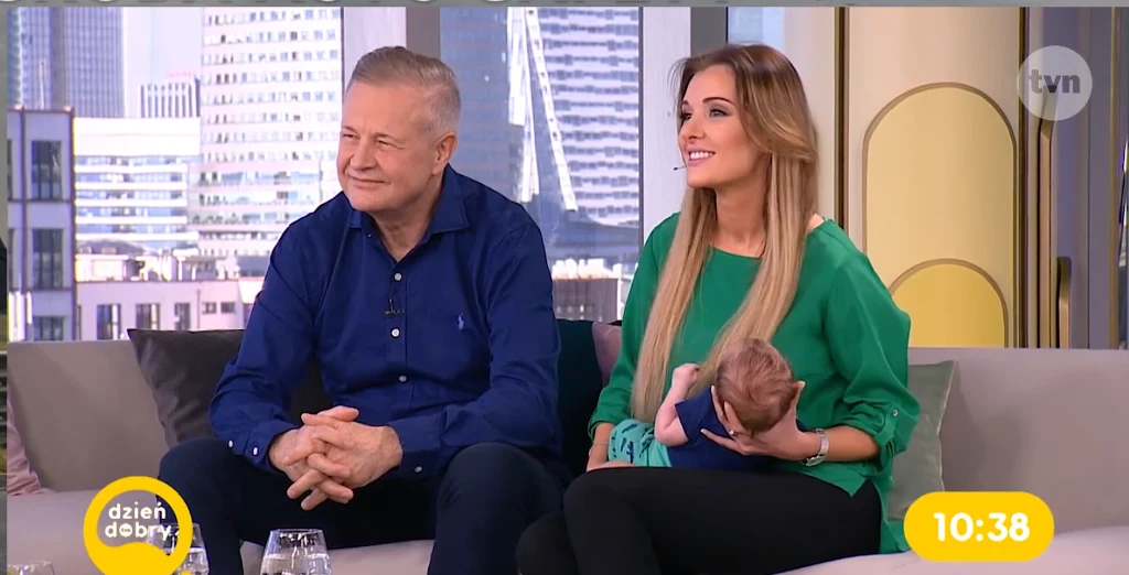 Apoloniusz Tajner i Izabela Podolec-Tajner z synkiem w "Dzień Dobry TVN"