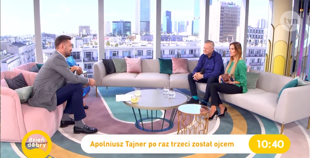 Apoloniusz Tajner i Izabela Podolec-Tajner z synkiem w "Dzień Dobry TVN"