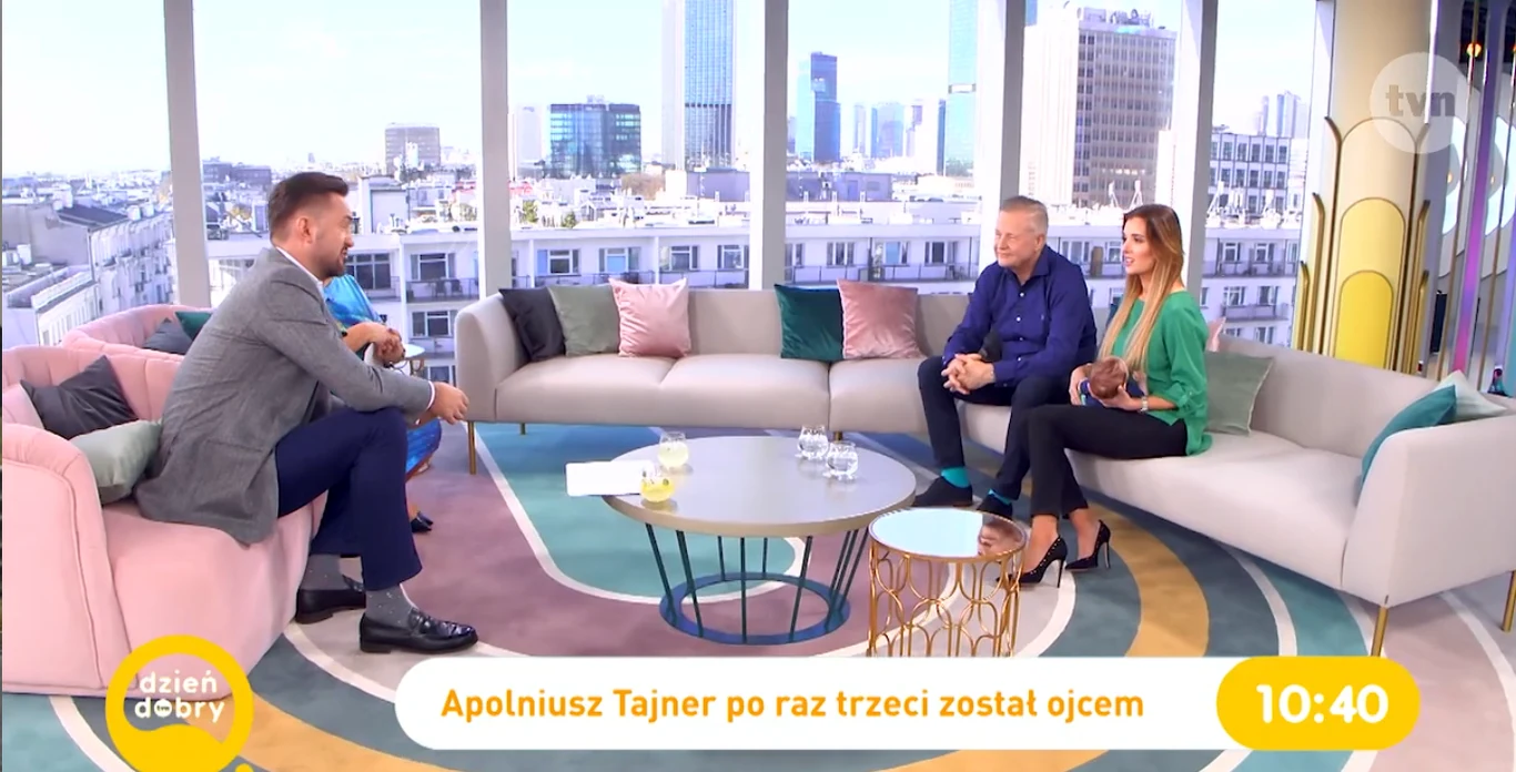 Apoloniusz Tajner i Izabela Podolec-Tajner z synkiem w "Dzień Dobry TVN"