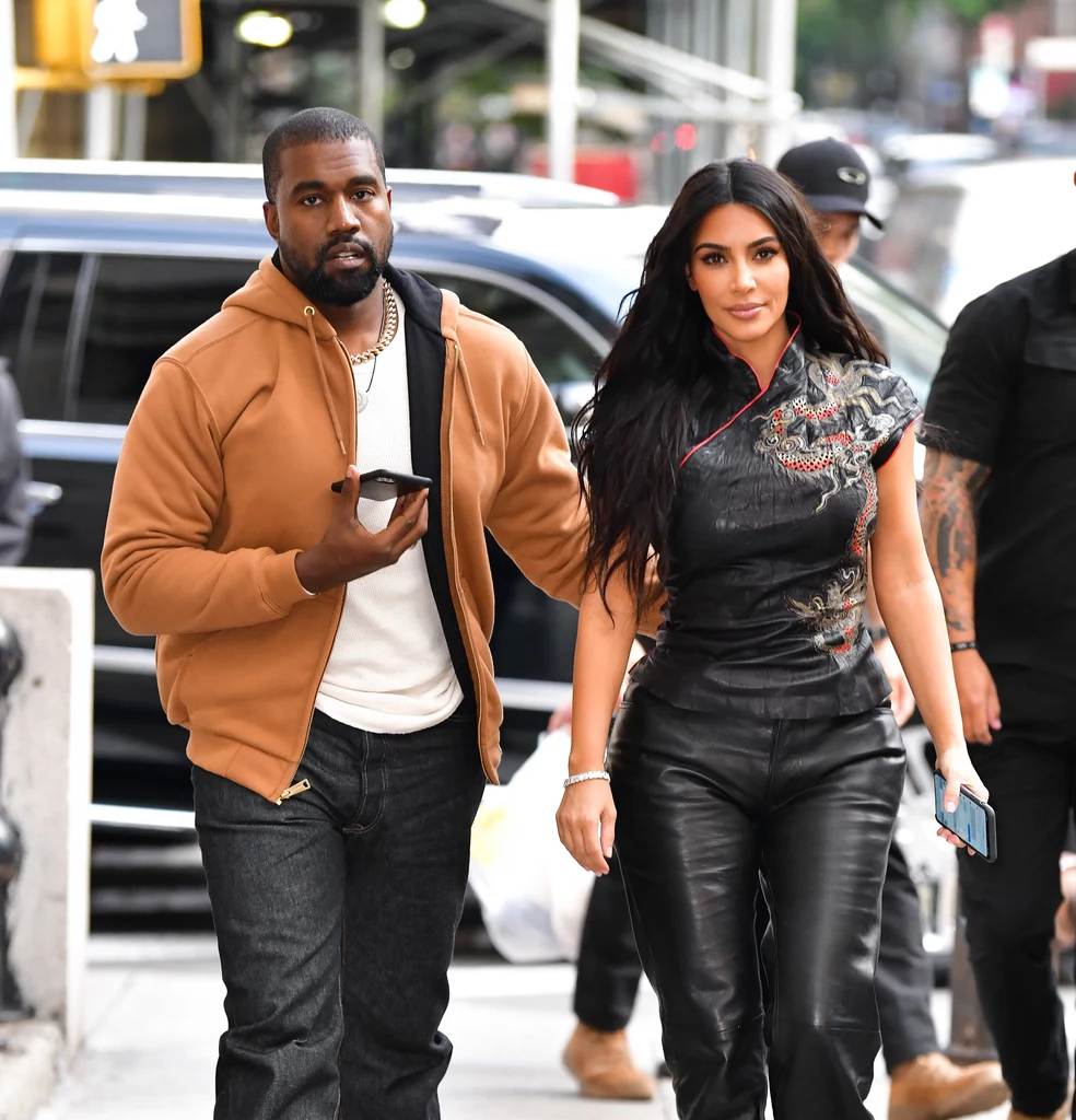 Kanye West z żoną Kim Kardashian na ulicach Nowego Jorku