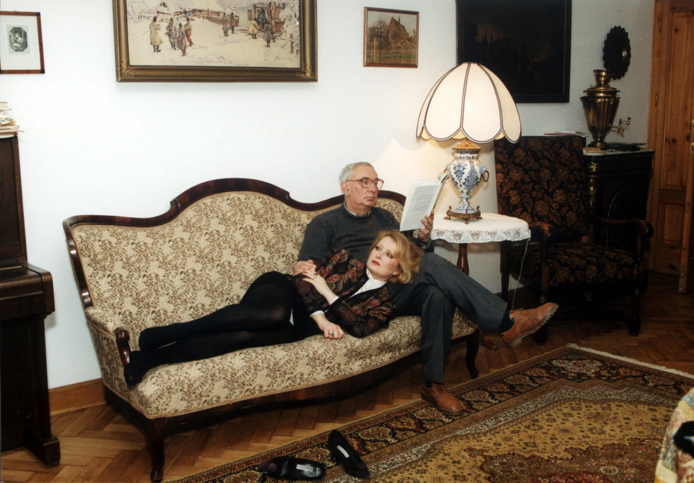 Magdalena Zawadzka i Gustaw Holoubek