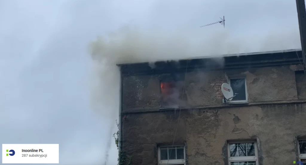 Pożar kamienicy w Inowrocławiu Pożar kamienicy w Inowrocławiu