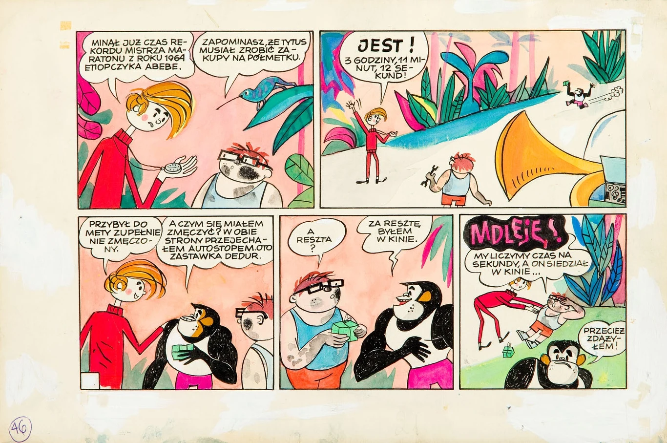 Nie sposób pominąć najbardziej znanego i ponadpokoleniowego komiksu autorstwa Papcia Chmiela. Przygody Tytusa, Romka i A’Tomka to dziś już zupełnie kultowa pozycja.