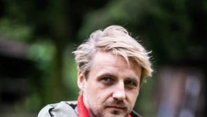 Paweł Domagała na planie serialu "Żmijowisko"