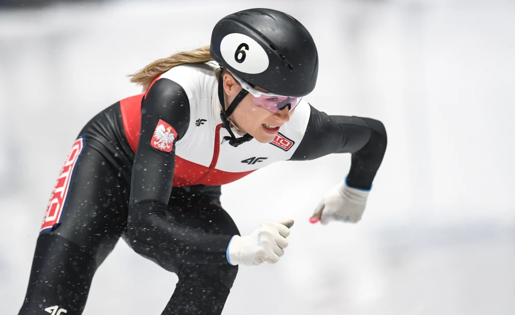 Natalia Maliszewska podczas zmagań na torze w Salt Lake City